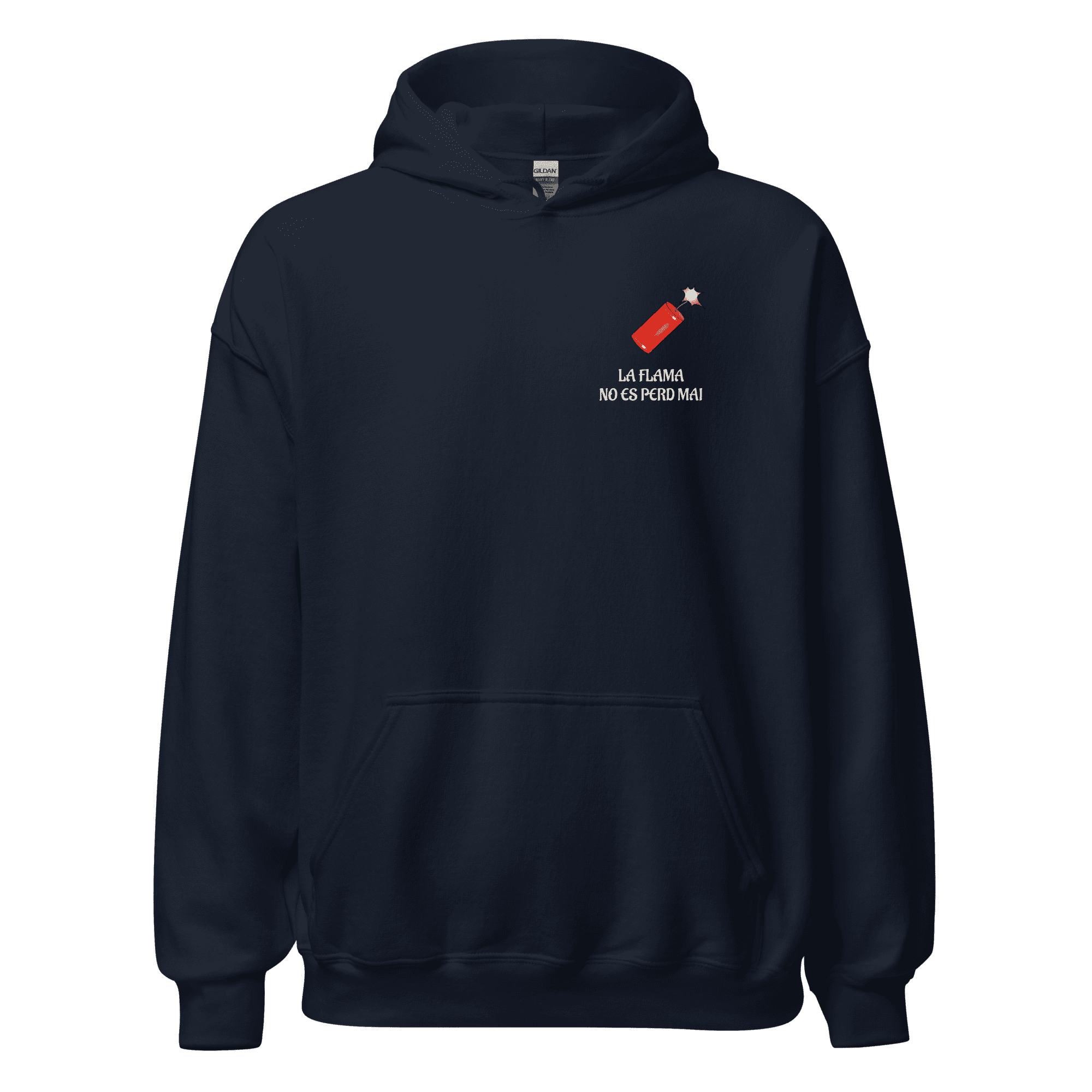 unisex-heavy-blend-hoodie-navy-front-697e0afcbed2d Sudadera BubbaClothes - “La flama no es perd mai”
