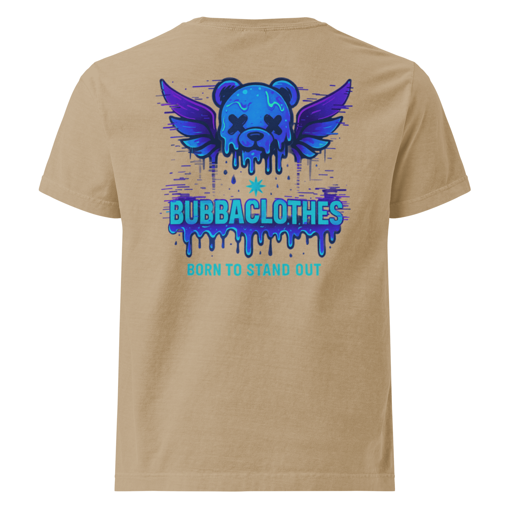 unisex-oversized-garment-dyed-t-shirt-khaki-back-6960b510967fe Camiseta Oversize Streetwear “Born to Stand Out”- BUBBACLOTHES