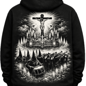 ChatGPT Image 18 feb 2026, 08_51_27 Sudadera Cofrade Cristo y Banda Negra – Edición Devoción