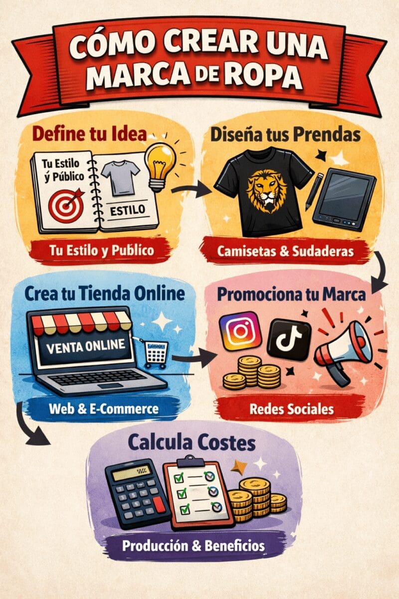cómo crear una marca de ropa paso a paso con diseño producción y venta online