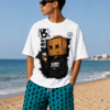 Bañador streetwear hombre Blue Static azul turquesa y negro de BubbaClothes con estampado de rayos eléctricos