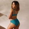 Blue Static – Bikini reciclado de cintura alta