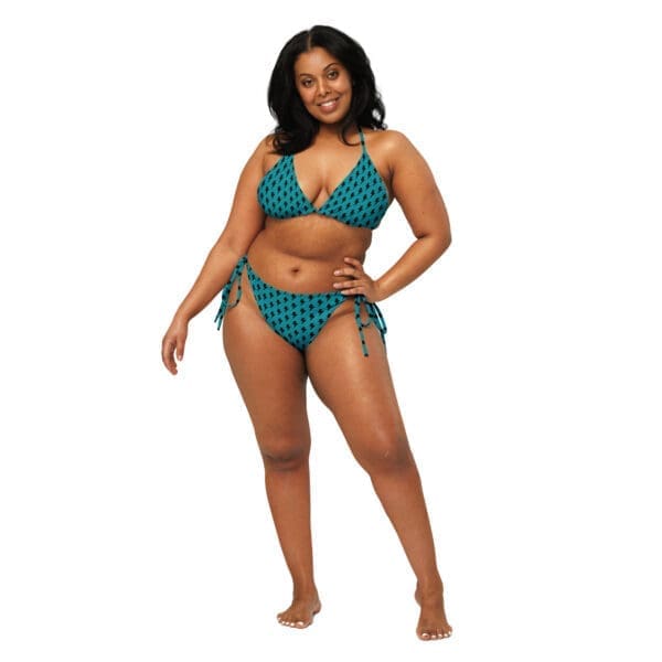 Blue Static – Bikini reciclado con tiras Premi
